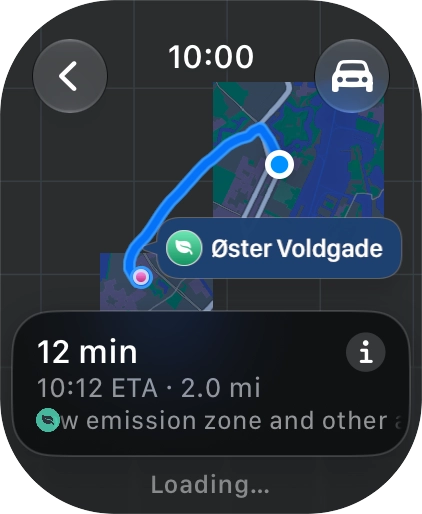 Press the transport type icon.