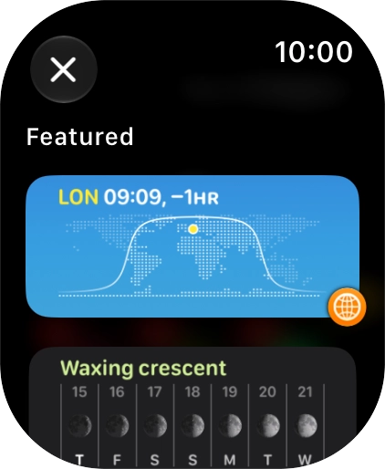 Press the required widget. Press the required widget.