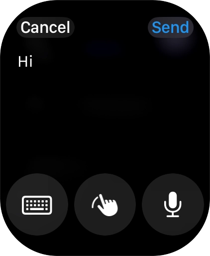 Press the microphone icon and record the message.