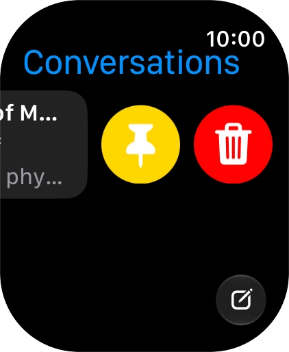 Press the pin conversation icon to pin the conversation to the list of conversations.