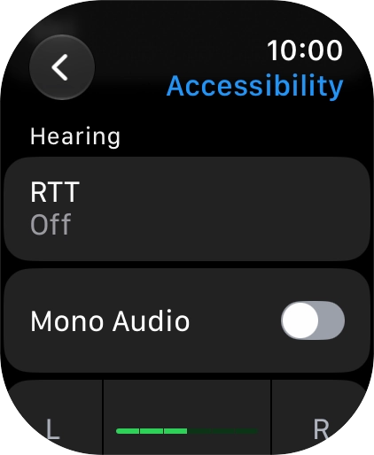 Press the required category below 'Hearing' and follow the instructions on the screen to select the required settings.