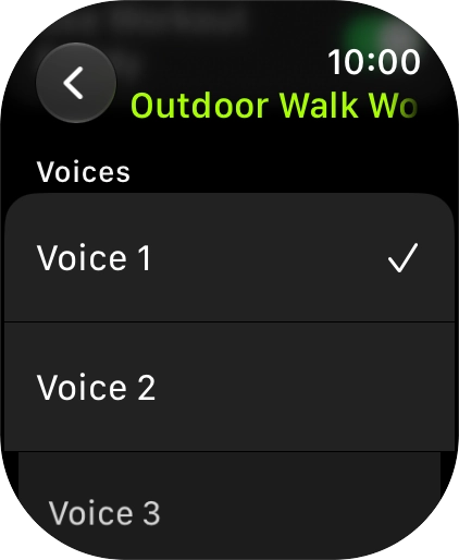 Press the required voice for Workout Buddy.