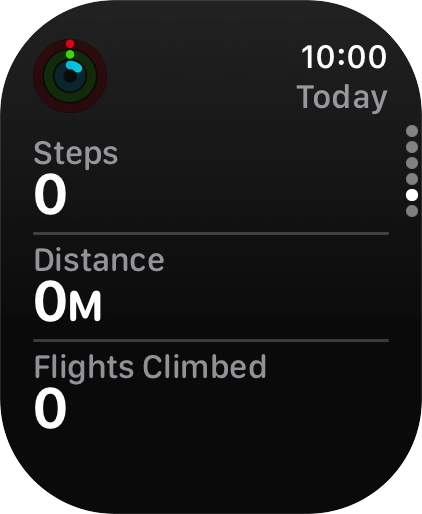 Slide your finger downwards to return to the overview with the coloured rings.