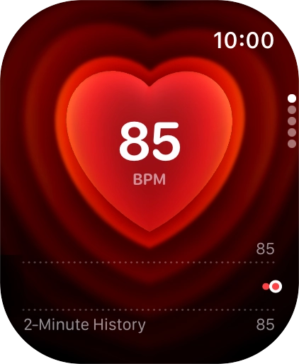 Your current heart rate is displayed.