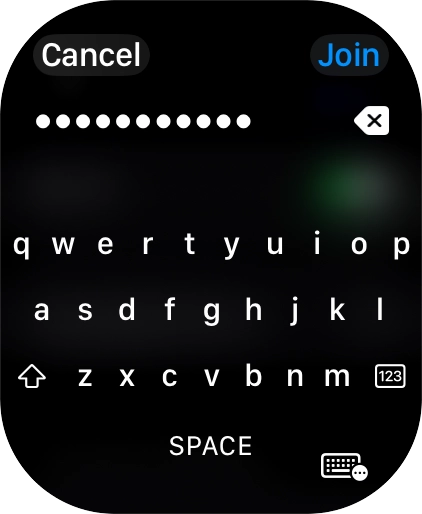 Key in the password for the WiFi network and press Join.