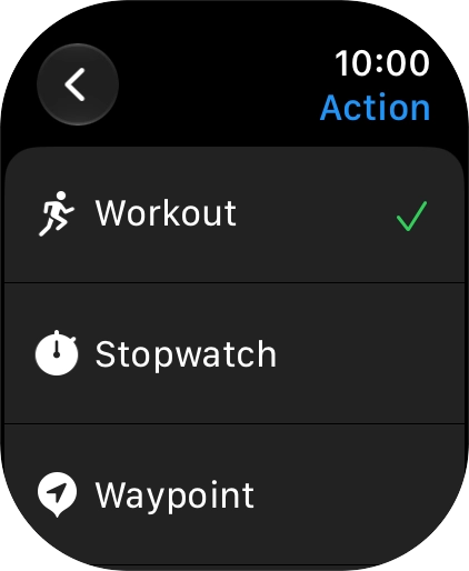 Press the required setting.