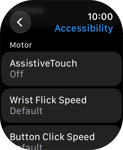 Press the required category below 'Motor' and follow the instructions on the screen to select the required settings.
