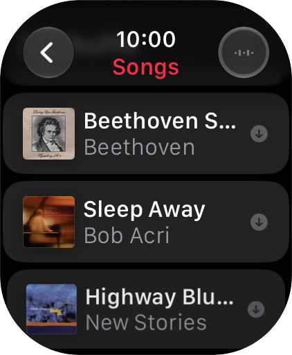 Go to the required category or playlist and press the required audio file.