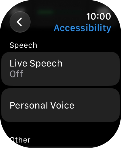 Press the required category below 'Speech' and follow the instructions on the screen to select the required settings.