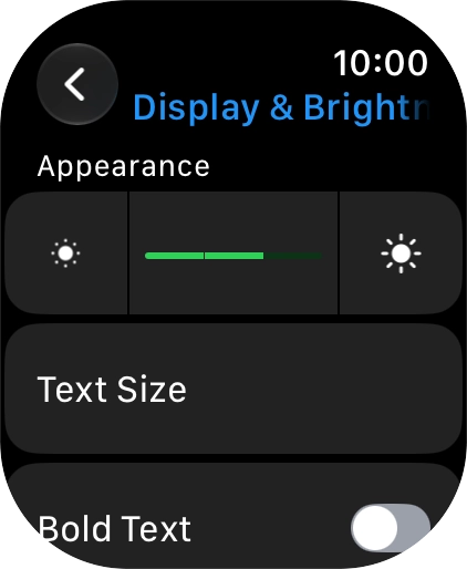 Press the brightness icons to set the required brightness.