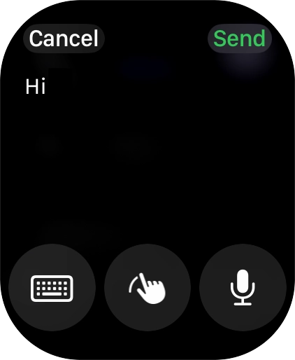 Press the microphone icon and record the message.