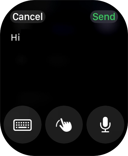 Press the microphone icon and record the message.