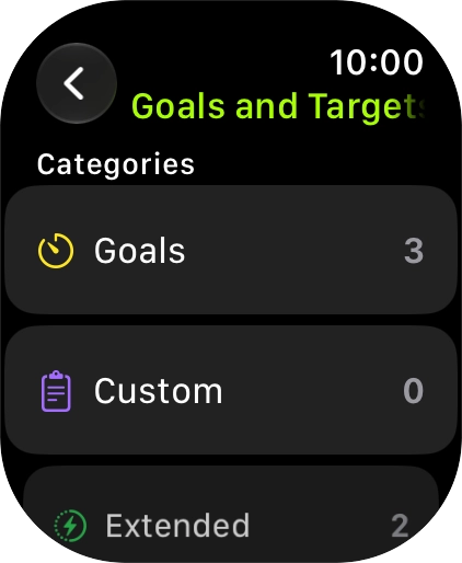 Press arrow left the necessary number of times to return to the home screen for the selected training activity.