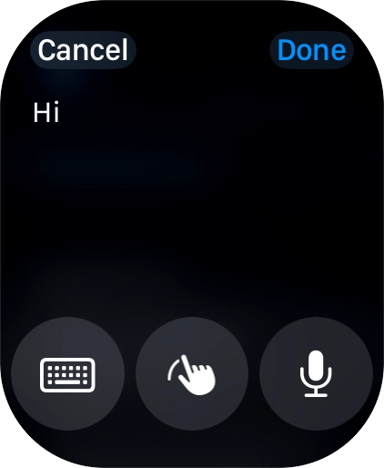 Press the microphone icon and record the message.