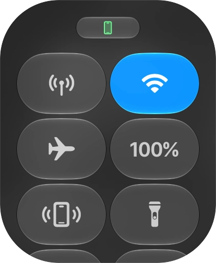 Press the battery percentage.