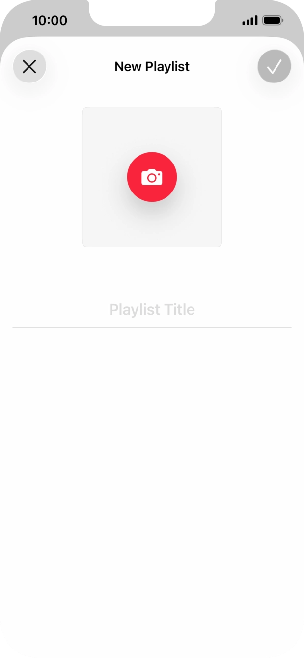 Press the text input field and key in a name for the playlist. Press the text input field and key in a name for the playlist.