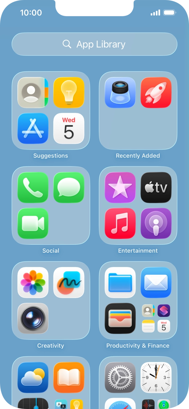 Press the required app.