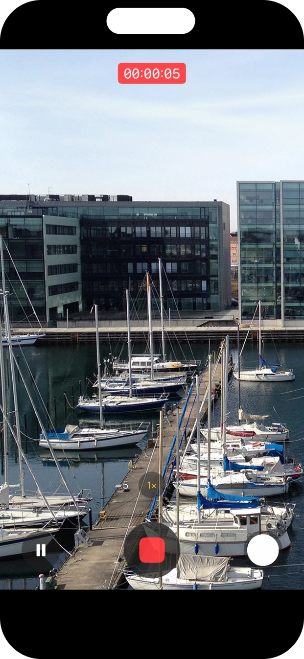 Press the stop icon to stop the recording.