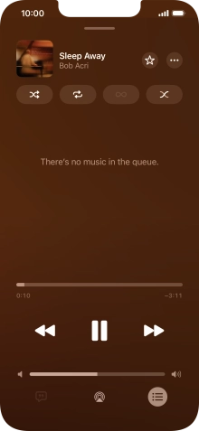 Press the shuffle icon to turn the function on or off.