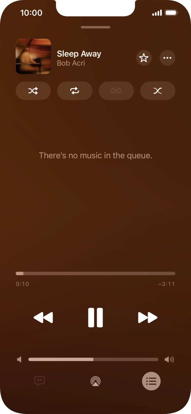 Press the shuffle icon to turn the function on or off.