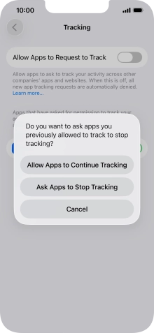 If you turn off the function, press the required setting.