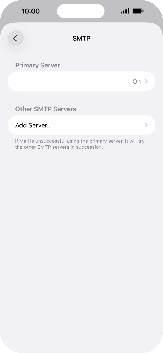 Press the field below 'Primary Server'. Press the field below 'Primary Server'.