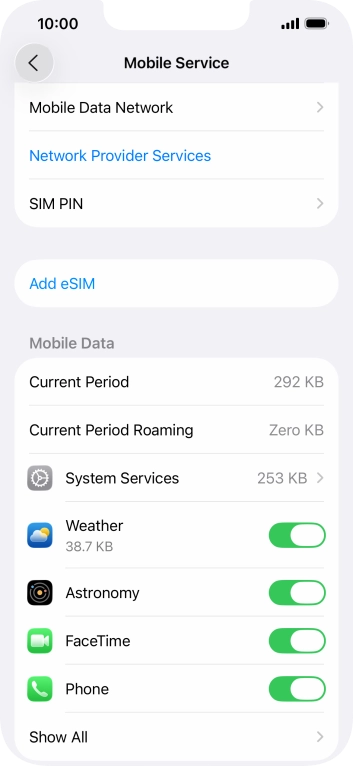 The total data usage is displayed next to Current Period.