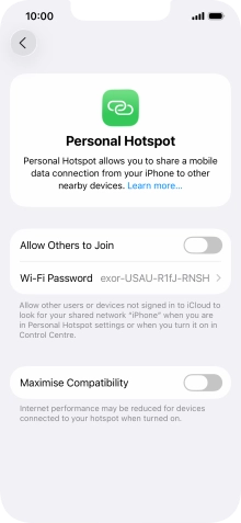Press Wi-Fi Password and key in the required password.