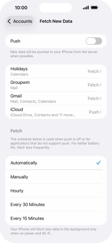 If you turn off the function, press the required setting.