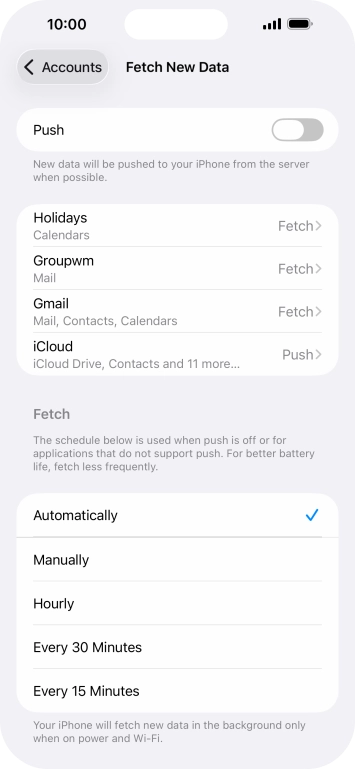 If you turn off the function, press the required setting.