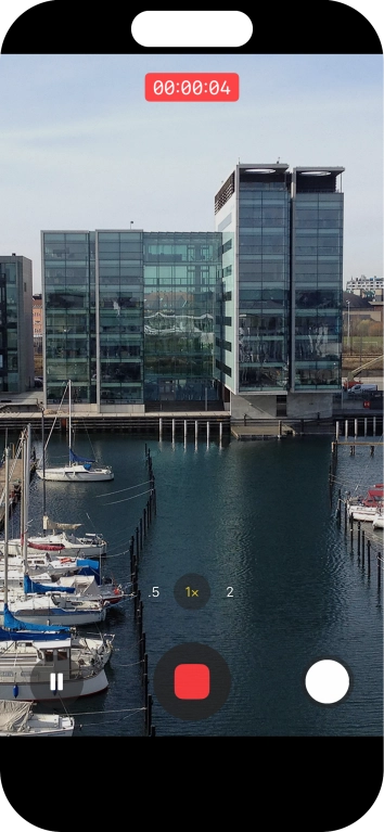 Press the stop icon to stop the recording.