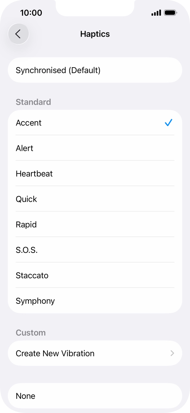 Press the required setting to turn on the function.