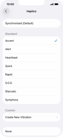 Press the required setting to turn on the function.