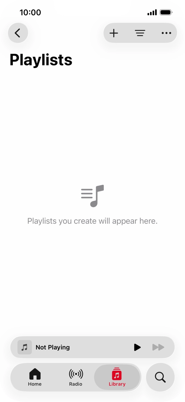 Press the new playlist icon. Press the new playlist icon.
