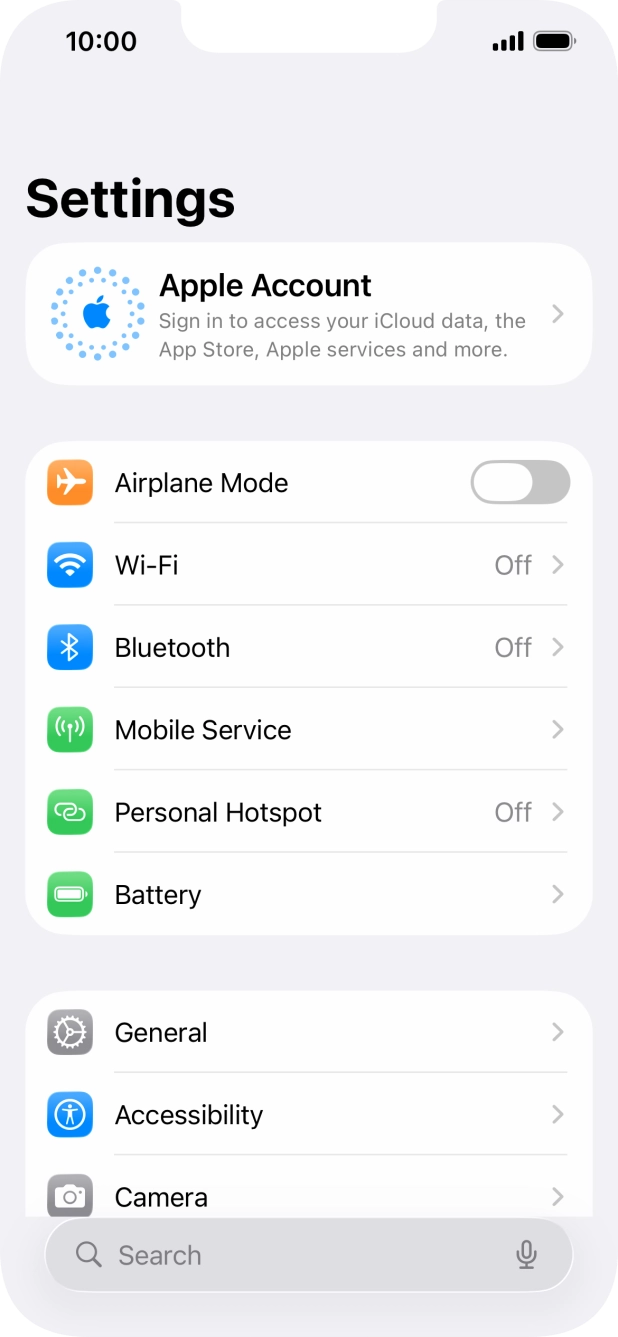 Press Apple Account. Press Apple Account.