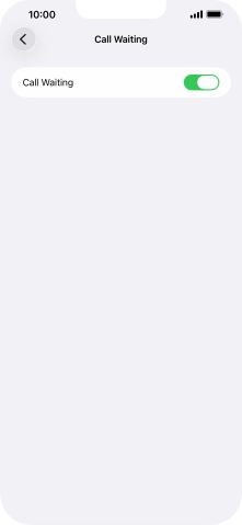 Press the indicator next to 'Call Waiting' to turn the function on or off.