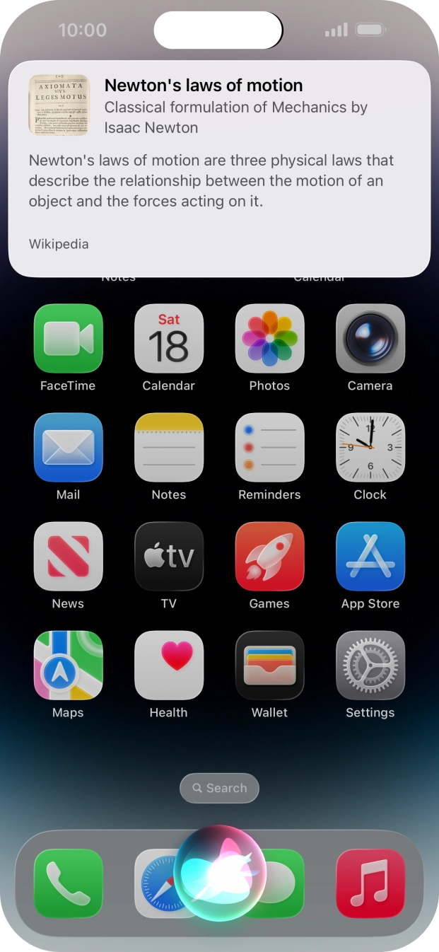 Ask questions or ask Siri to find information on the internet. Ask questions or ask Siri to find information on the internet.