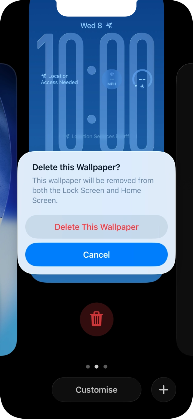 Press Delete This Wallpaper.