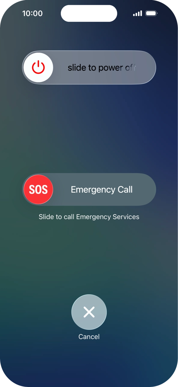 Press and drag the power off icon right.