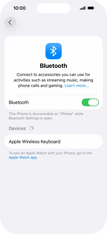Press the required Bluetooth device and follow the instructions on the screen to pair the device with your phone.
