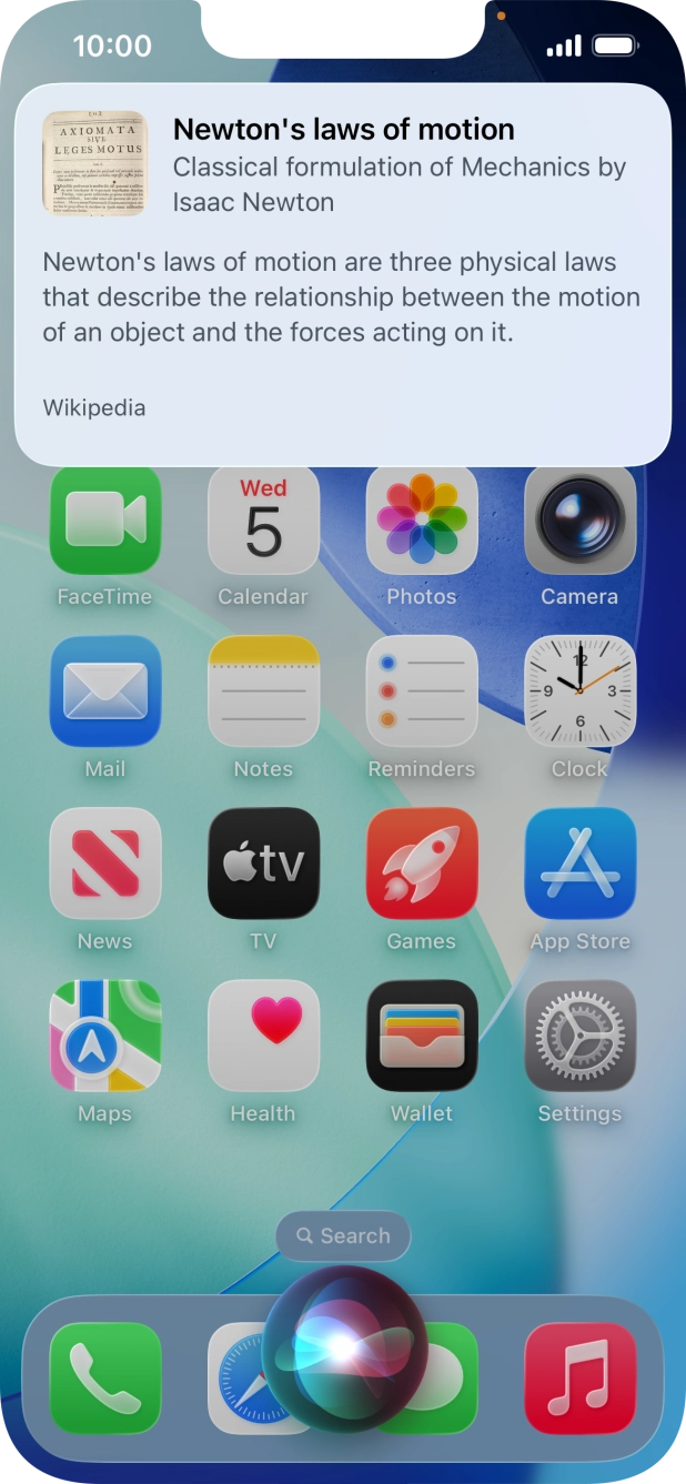 Ask questions or ask Siri to find information on the internet. Ask questions or ask Siri to find information on the internet.