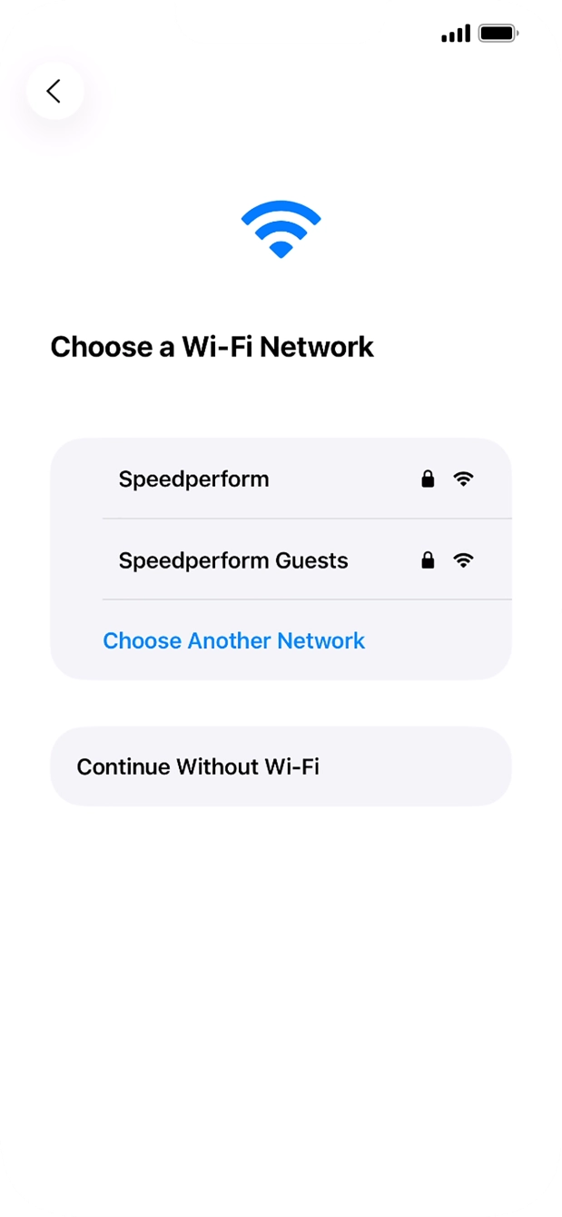 Press the required WiFi network.