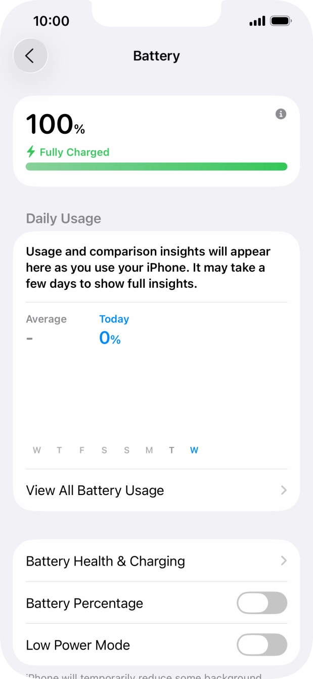 Press the indicator next to 'Low Power Mode' to turn on the function.
