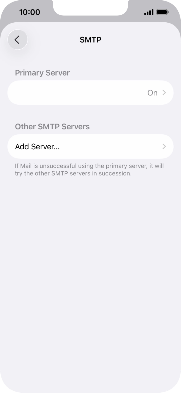 Press the field below 'Primary Server'. Press the field below 'Primary Server'.