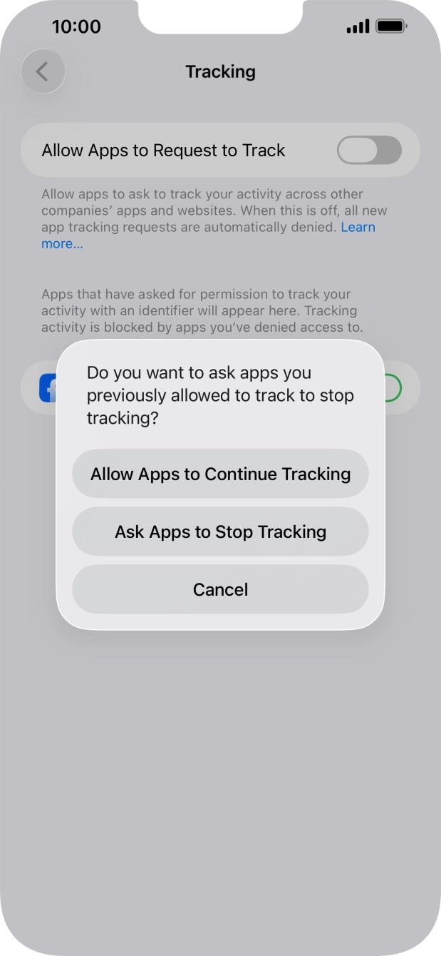If you turn off the function, press the required setting.