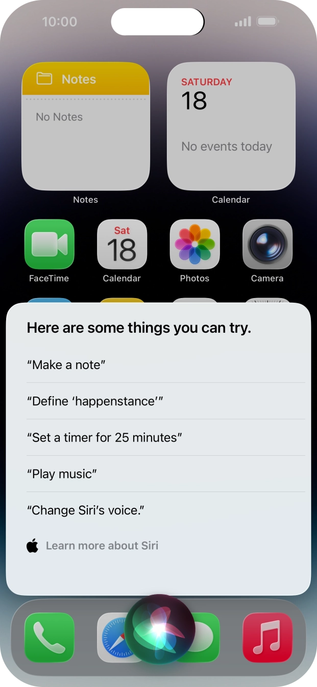 Say 'WHAT CAN I ASK' and press Learn more about Siri to see more examples. Say 'WHAT CAN I ASK' and press Learn more about Siri to see more examples.