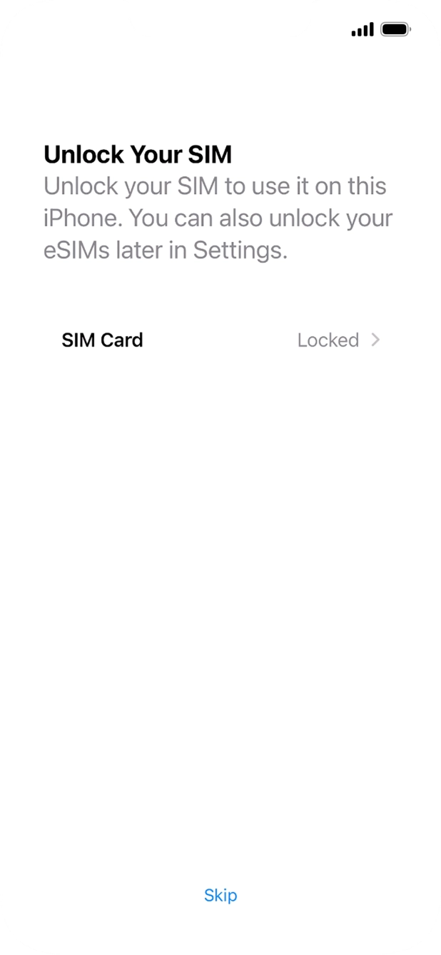 Press SIM Card.