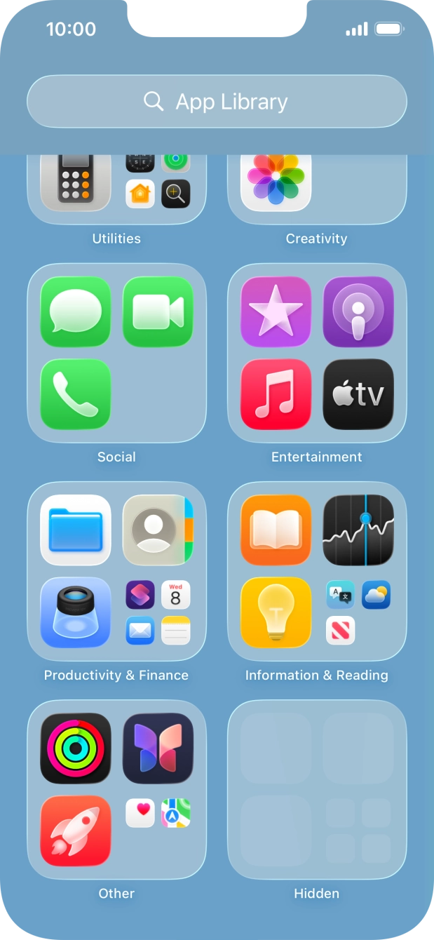 The app is now placed in the Hidden folder in the App Library.