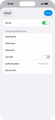 Press the indicator next to 'Use SSL' to turn on the function.