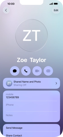 Press Shared Name and Photo.